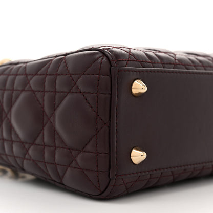 Christian Dior Lambskin Cannage Small Lucky Badges My Lady Dior Burgundy 9 of 10