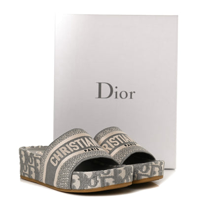 Christian Dior Oblique D-Way Platform Slide Sandals 36 Grey 10 of 10