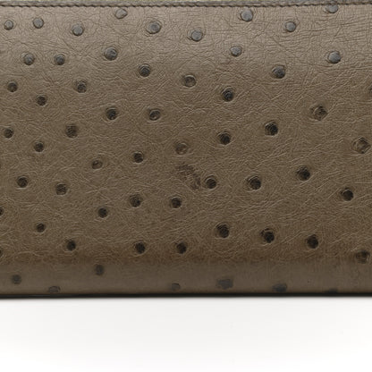 Hermes Ostrich Azap Wallet Gris Tourterelle 8 of 13