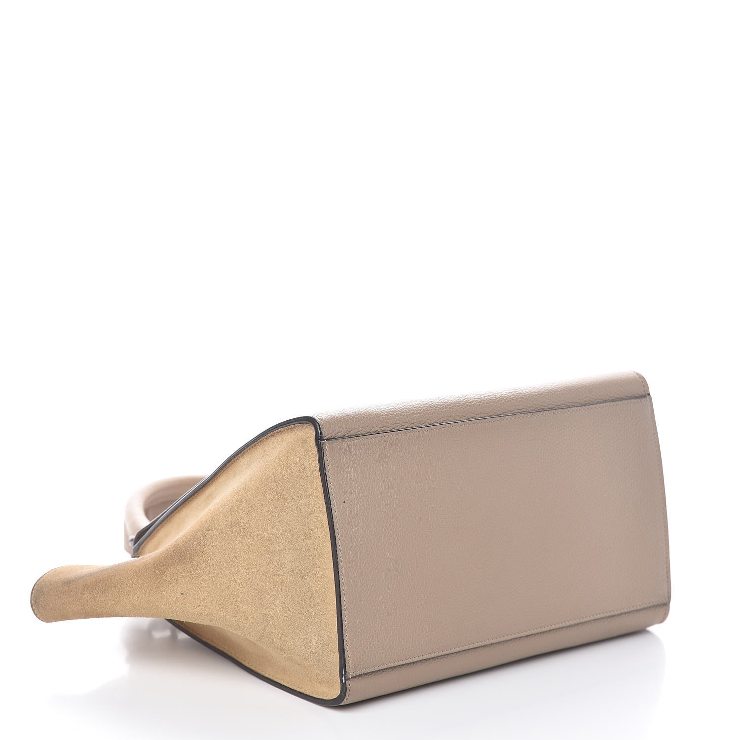 Celine Drummed Calfskin Suede Small Trapeze Dune 4 of 9