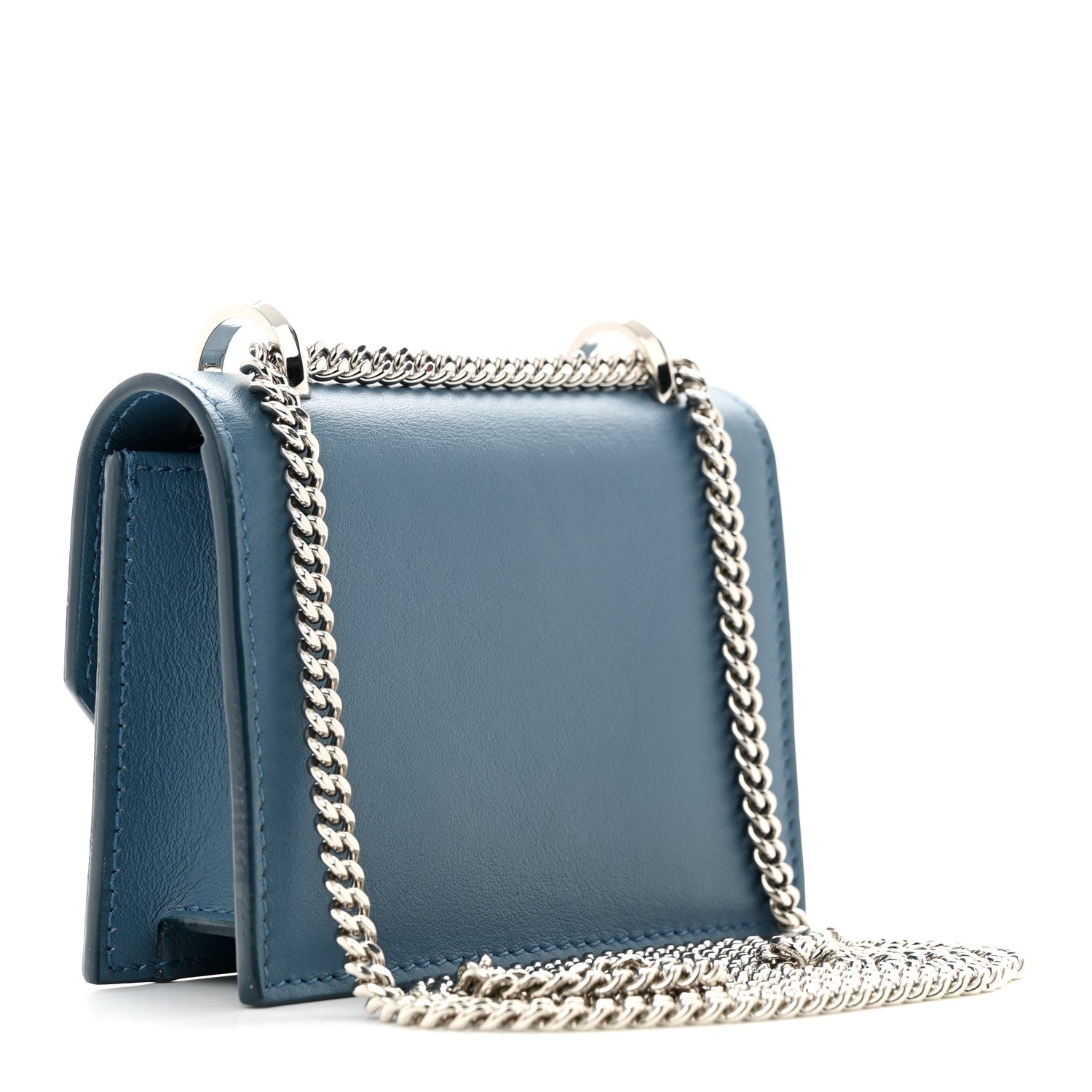 Jimmy Choo Smooth Calfskin Mini Paris Crossbody Butterfly Blue Silver 3 of 11