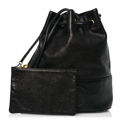 Chanel Caviar CC Drawstring Shoulder Bag Black 3 of 19