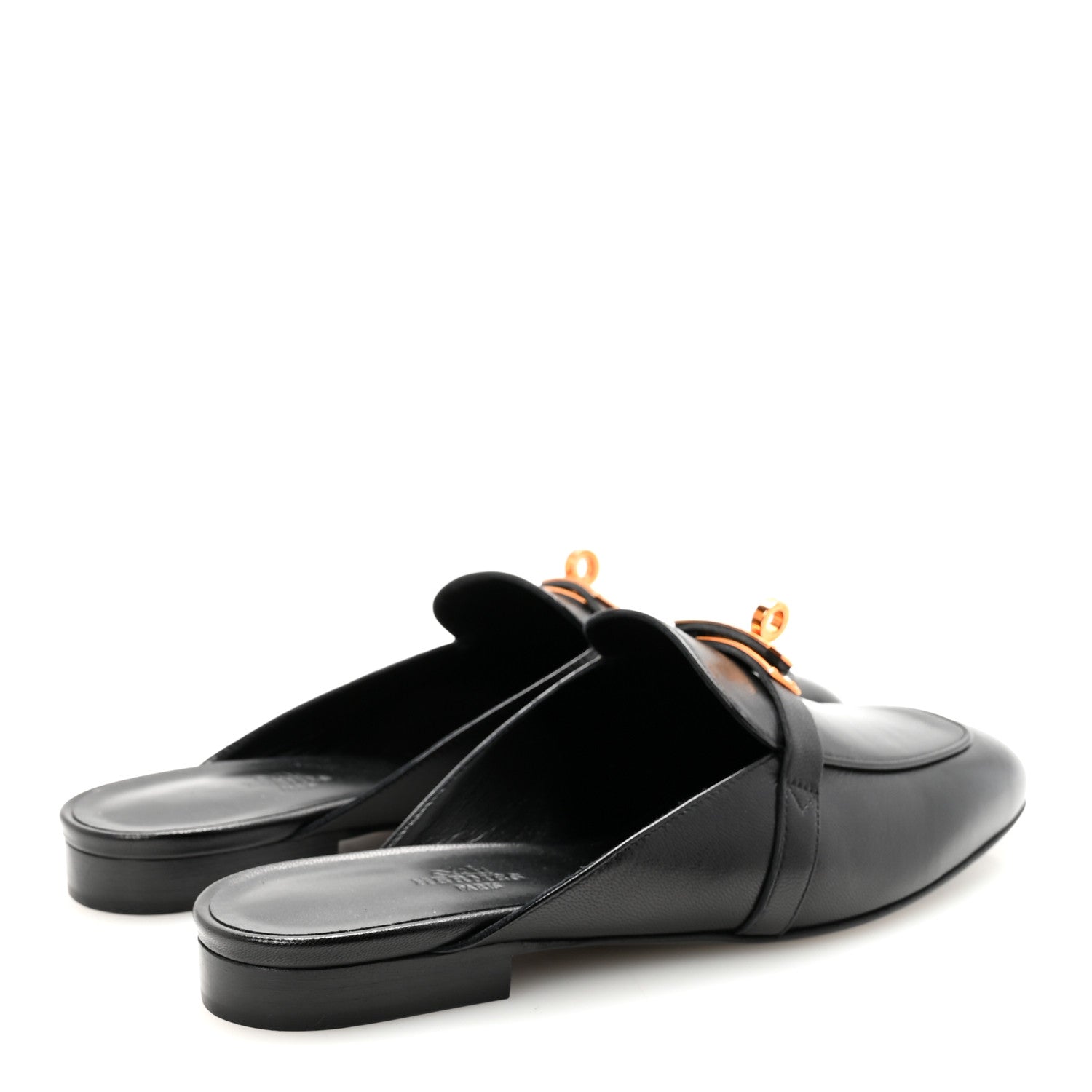 Hermes Goatskin Oz Mules 38.5 Black 5 of 10