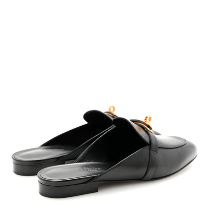 Hermes Goatskin Oz Mules 38.5 Black 5 of 10