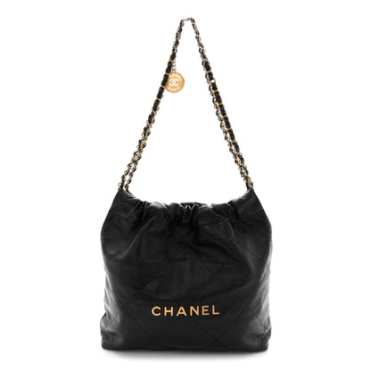 Chanel Shiny Calfskin Quilted Small Chanel 22 Black 1 of 11