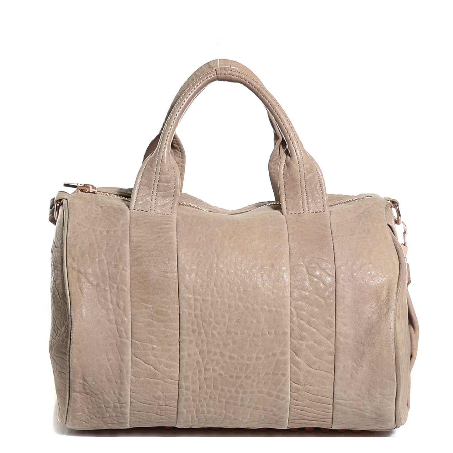 Pebbled Lambskin Rocco Latte Rose Gold Hardware