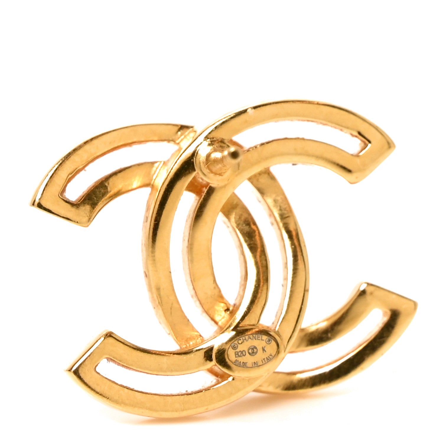 Chanel Metal Obazine CC Earrings Gold 4 of 4