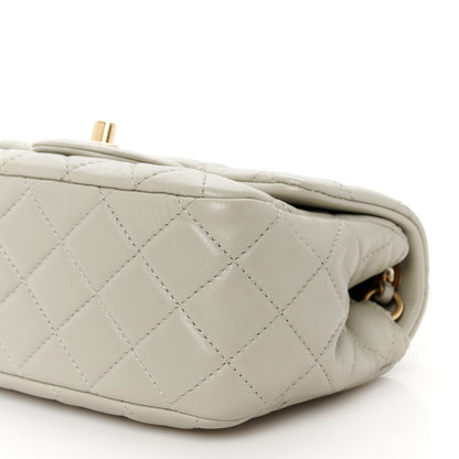 Chanel Lambskin Quilted Mini Pearl Crush Flap Light Grey 11 of 11