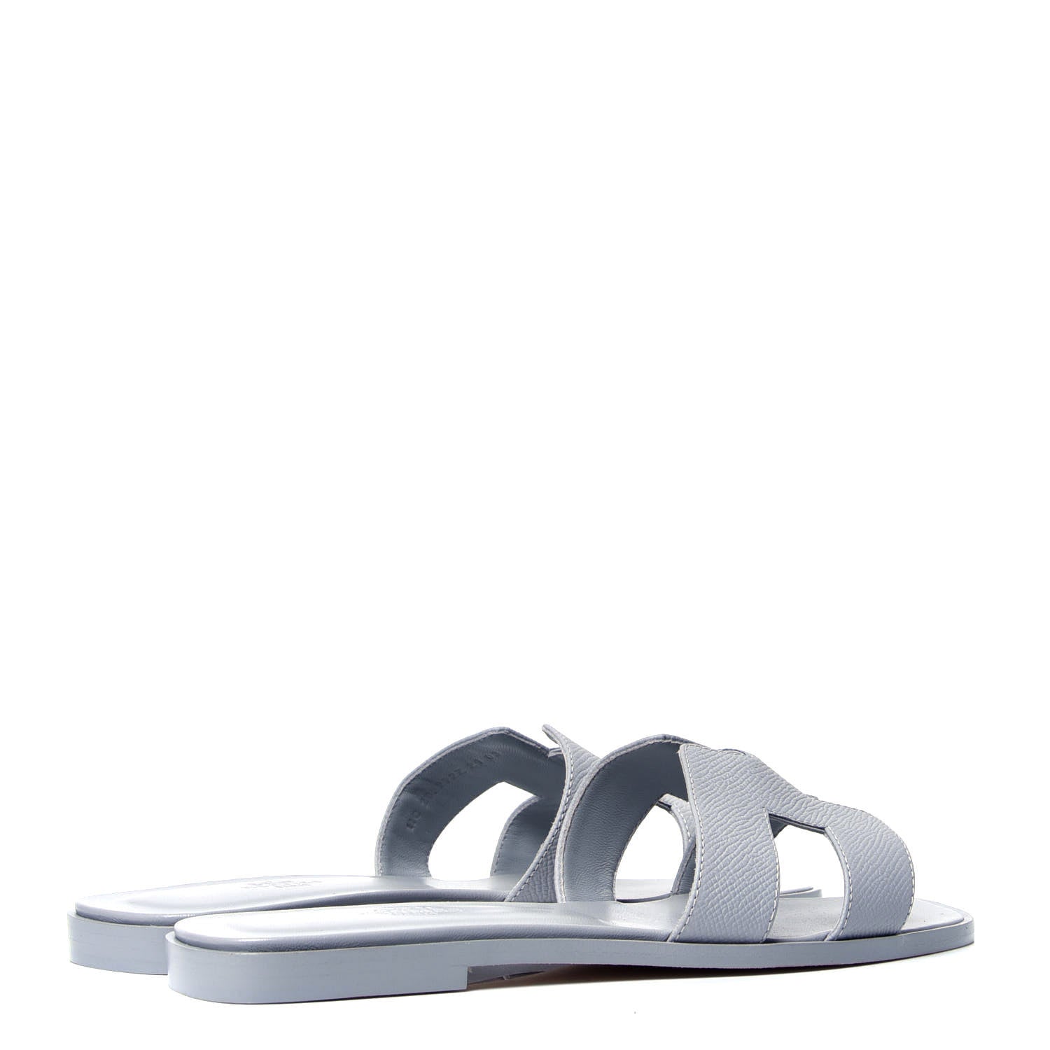 Hermes Epsom Oran Sandals 38 Bleu Glacier 3 of 6