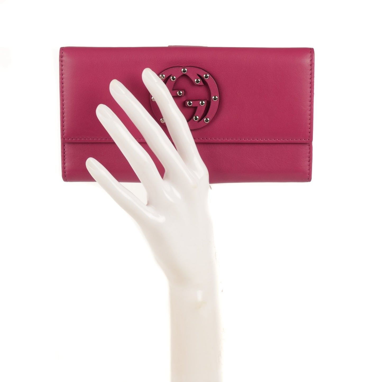 Calfskin Studded Soho Continental Wallet Peonia Flower