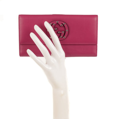 Gucci Calfskin Studded Soho Continental Wallet Peonia Flower 2 of 8