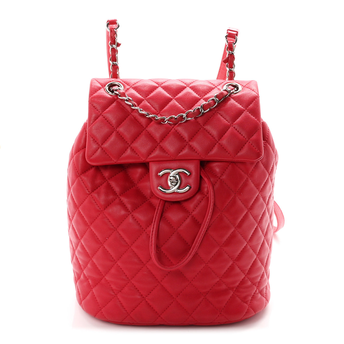 Lambskin Quilted Small Urban Spirit Backpack Dark Pink