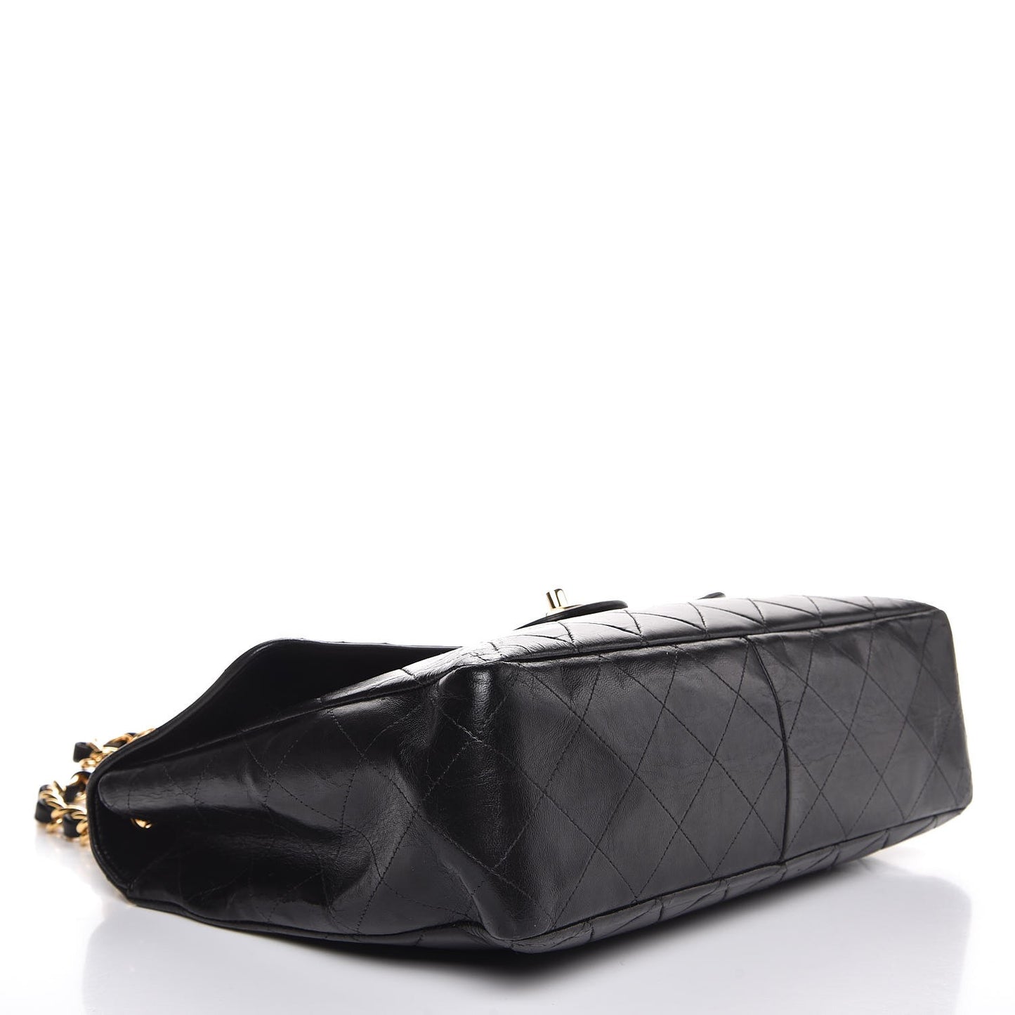 Lambskin Quilted Jumbo Single Flap Black
