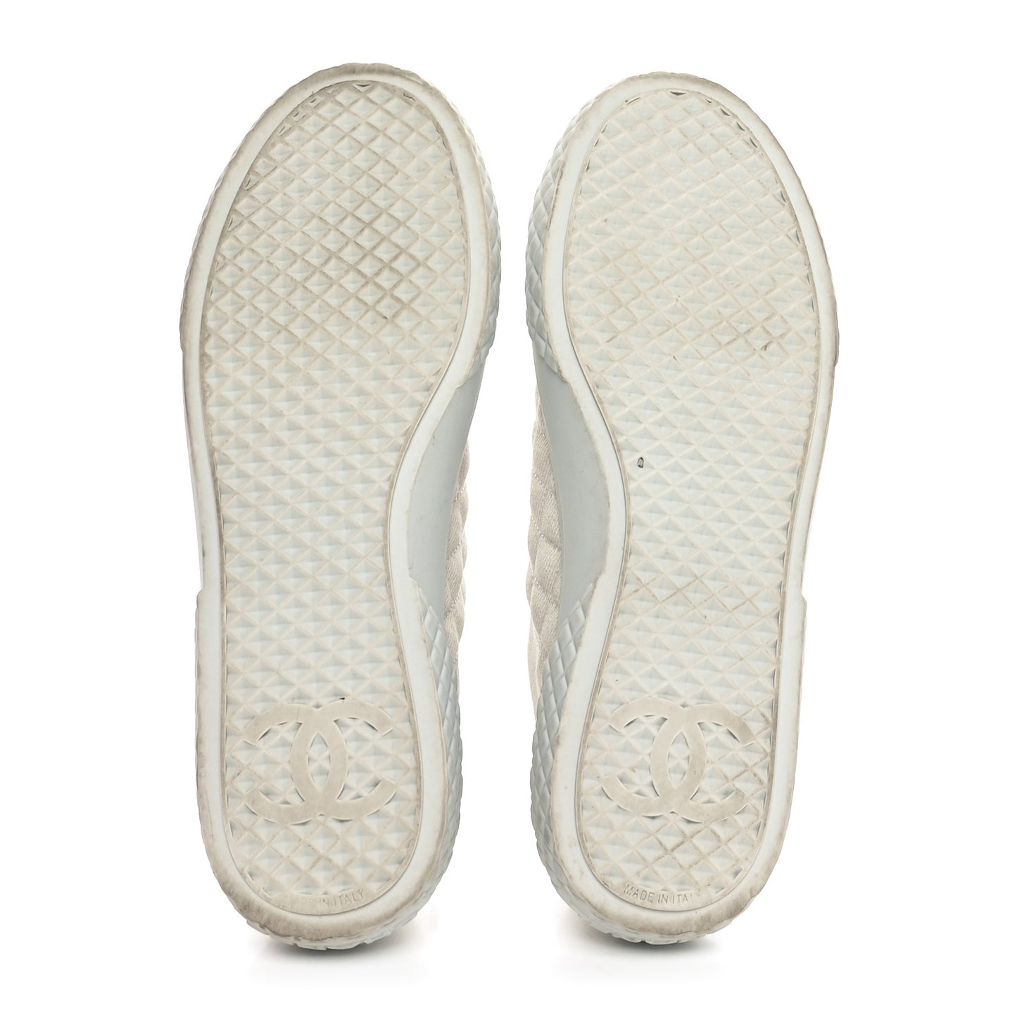 Denim Quilted Sneakers 36.5 Light Blue