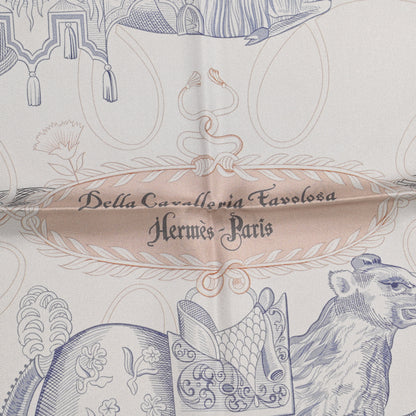 Hermes Silk Della Cavalleria Favolosa Double Face Scarf 90 Gris Argent Jaune 2 of 4