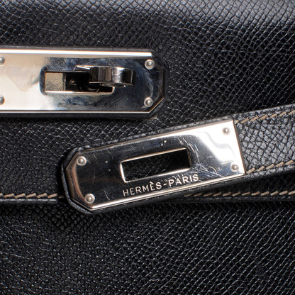 Hermes Veau Grain Lisse Kelly Sellier 32 Black 8 of 10