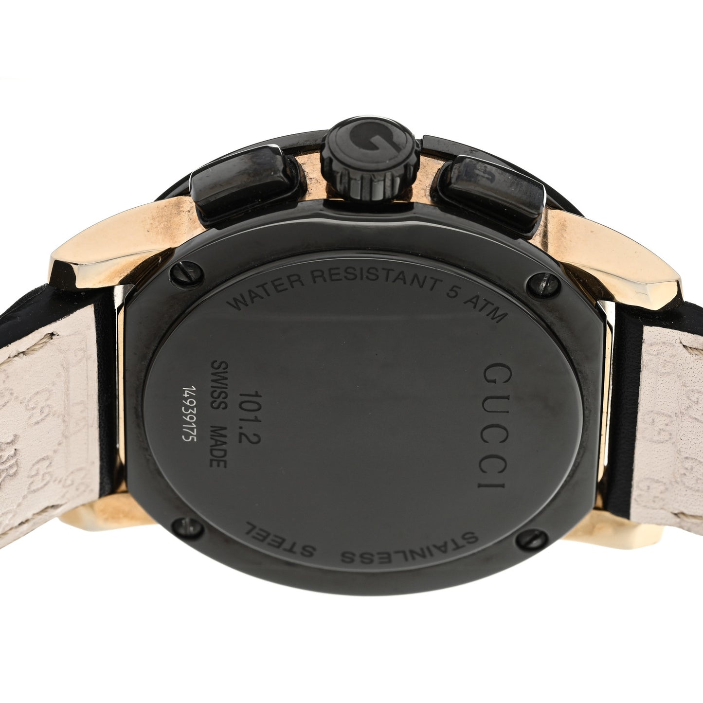 PVD Stainless Steel Calfskin 44mm G-Chrono Quartz Watch Black
