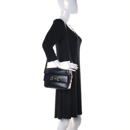 Gucci Textured Calfskin Small Horsebit 1955 Shoulder Bag Black 2 of 11