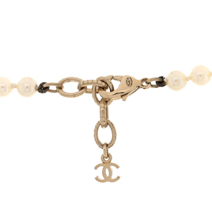 Chanel Pearl Baguette Crystal Long CC Necklace Gold 4 of 4