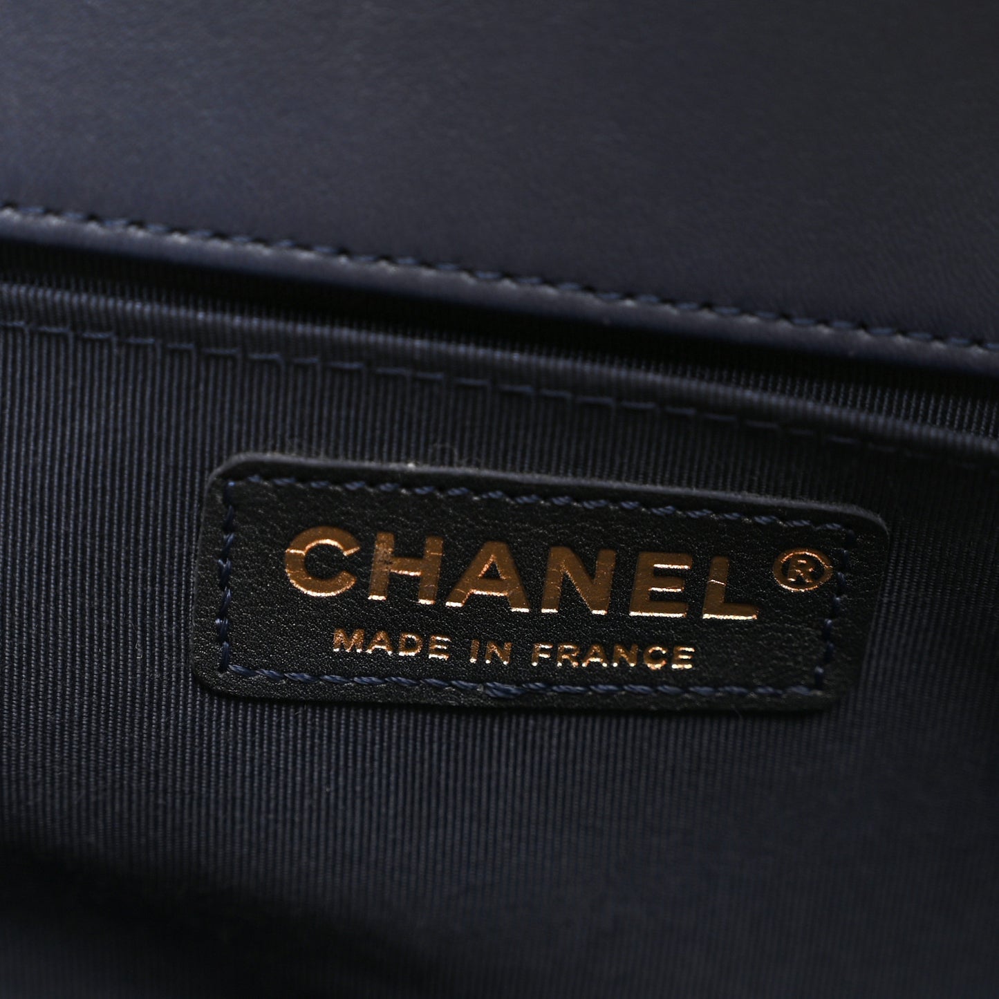 Lambskin Braided Woven Medium Boy Flap  Navy