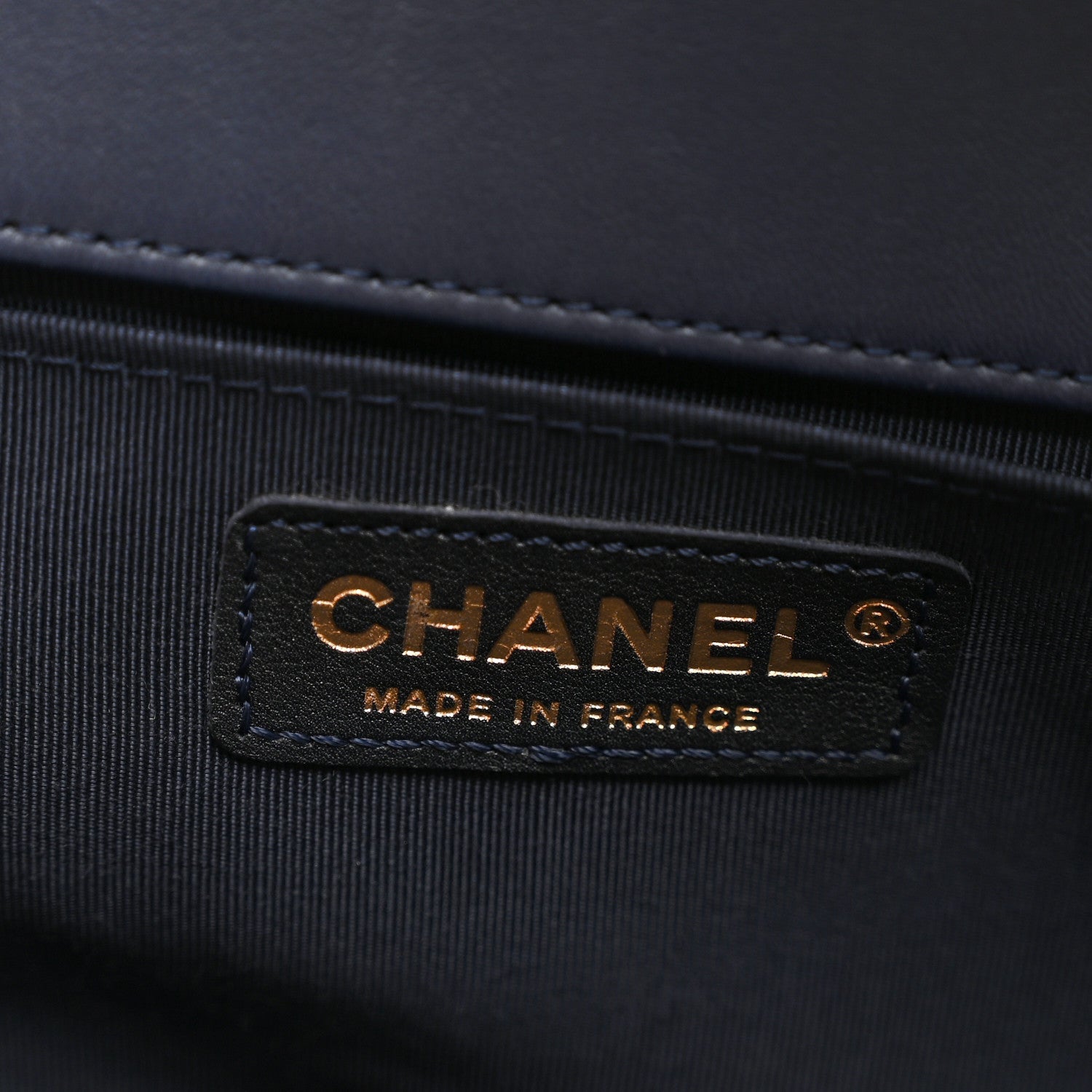 Chanel Lambskin Braided Woven Medium Boy Flap  Navy 6 of 10
