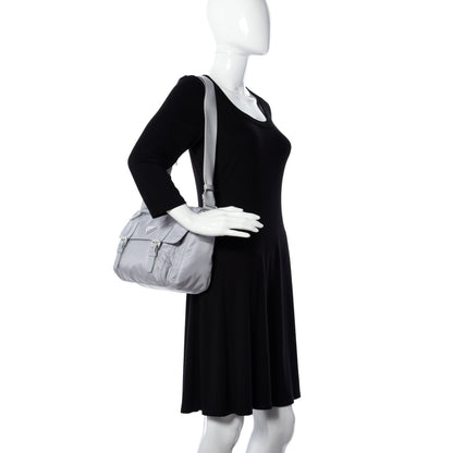 Prada Re-Nylon Vela Saffiano Pocket Double Buckle Messenger Shoulder Bag Fiordaliso 2 of 9