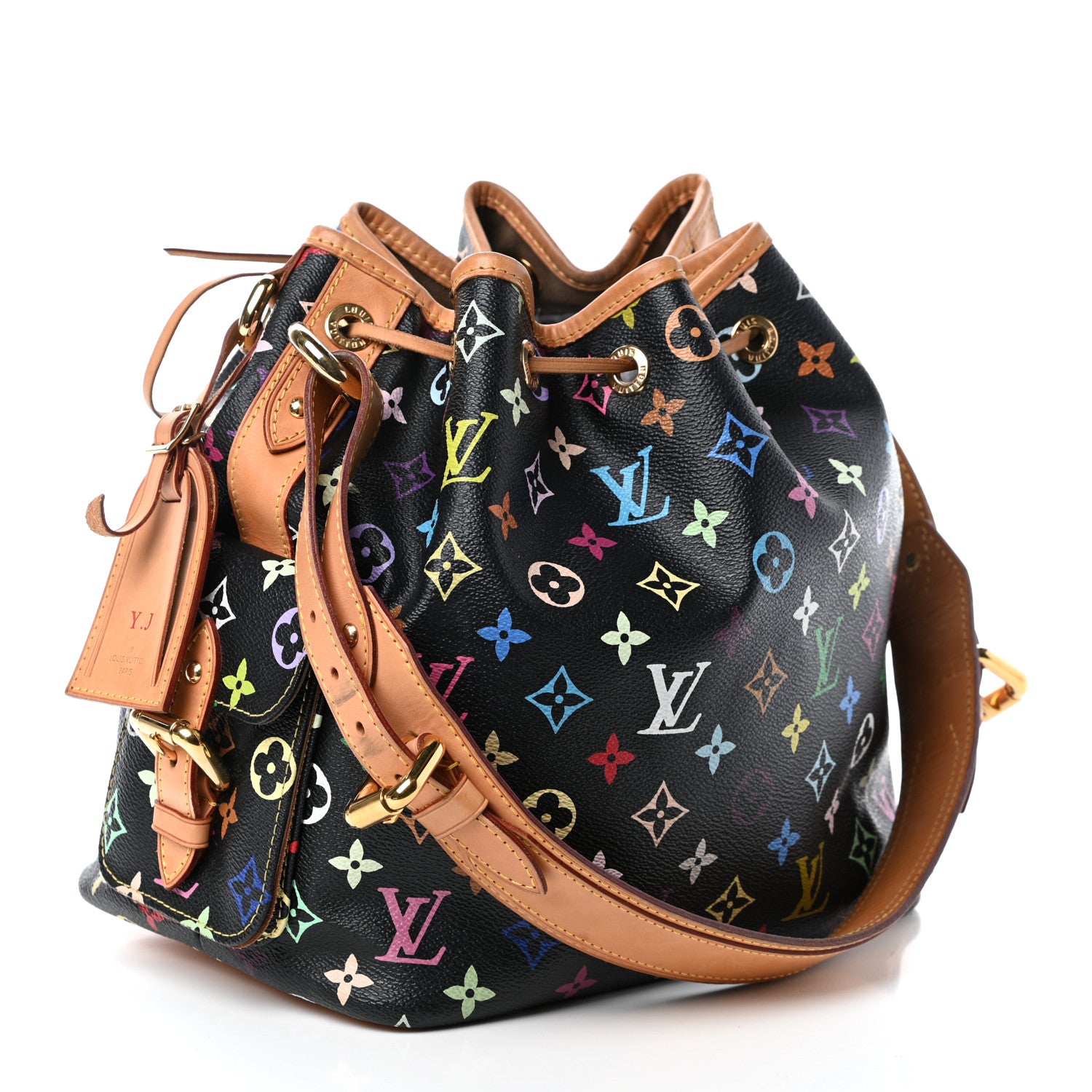 Louis Vuitton Monogram Multicolor Petit Noe Black 3 of 10