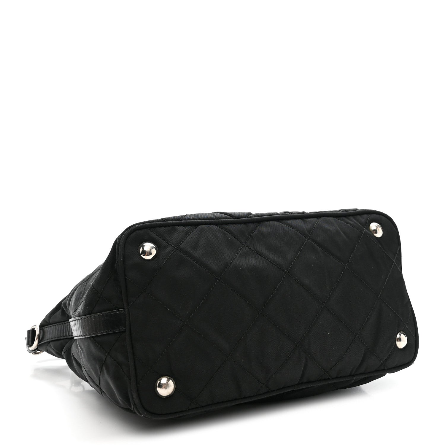 Prada Tessuto Nylon Quilted Shoulder Bag Black 4 of 10
