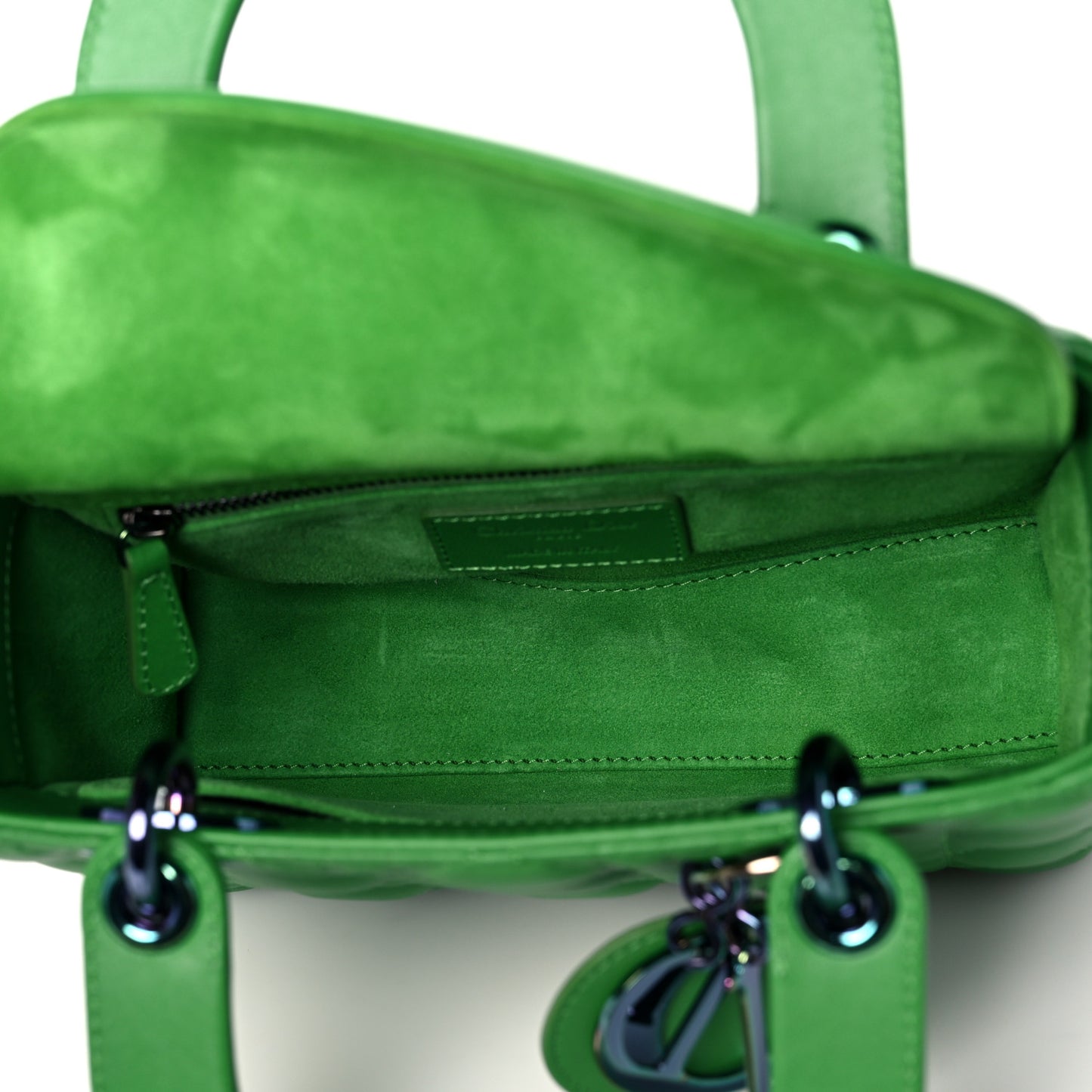 Lambskin Cannage Small Lady Dior Bright Green