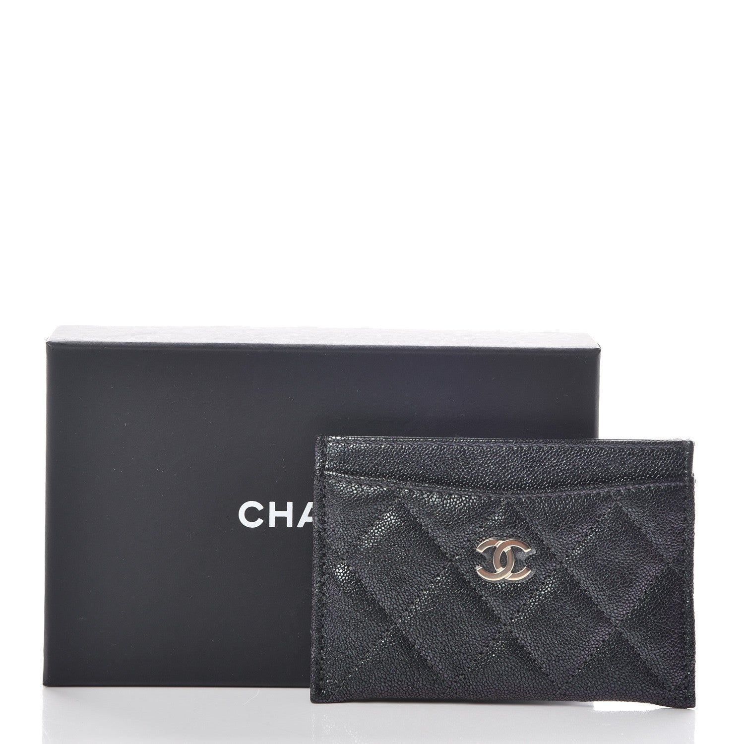Chanel Iridescent Caviar Quilted Card Holder Black 9 of 9