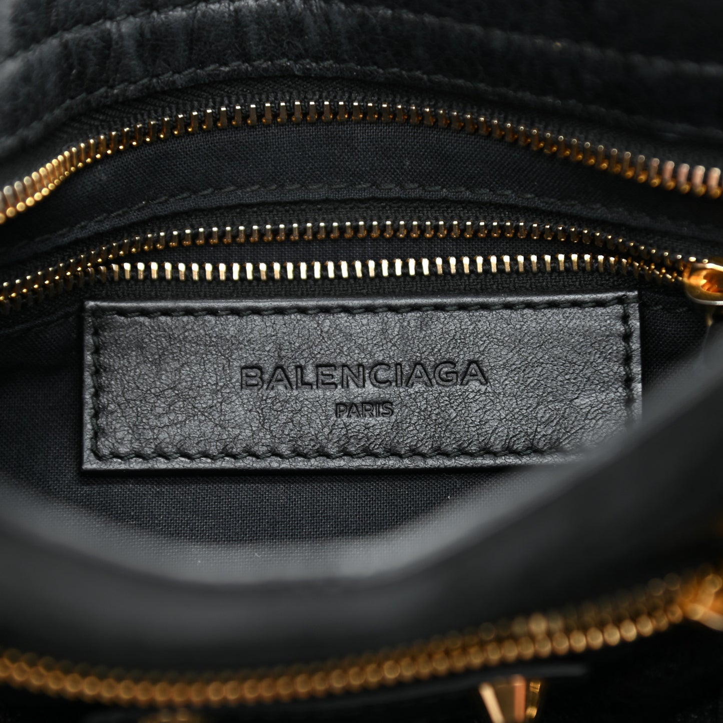 Agneau Classic Gold Hardware Mini City Black