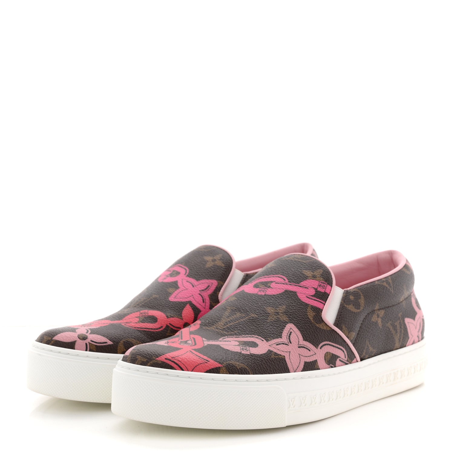 Louis Vuitton Monogram Bay Flower Slip On Harbor Sneakers 36.5 Rose Ballerine Poppy 4 of 9