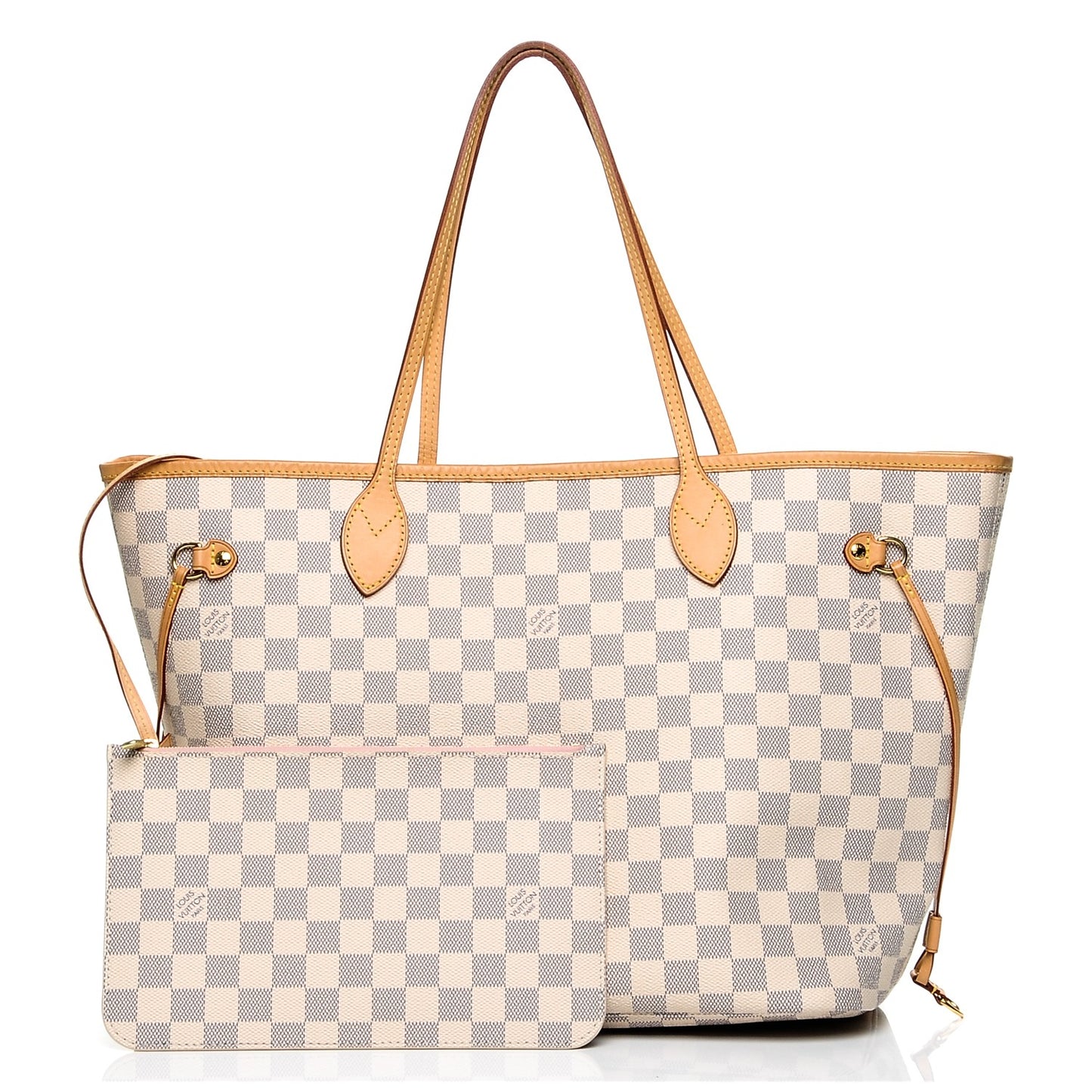 Damier Azur Neo Neverfull MM Rose Ballerine