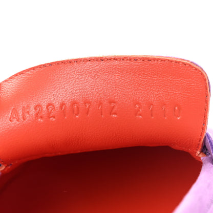 Hermes Suede Goatskin Womens Royal Loafers 38.5 Violet Parme 8 of 8
