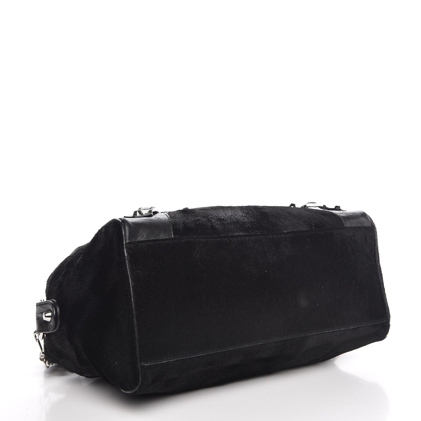 Chevre Pony Hair Classic Hardware Box Bag Black