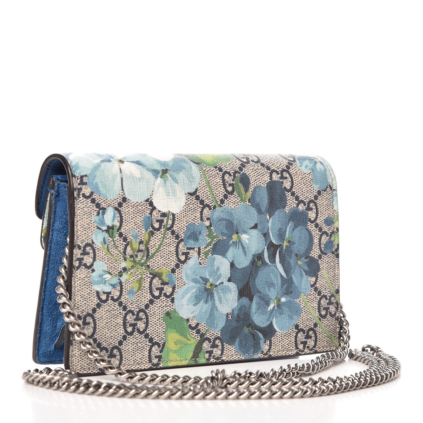 GG Supreme Monogram Blooms Super Mini Dionysus Shoulder Bag Beige Navy Vintage Blue