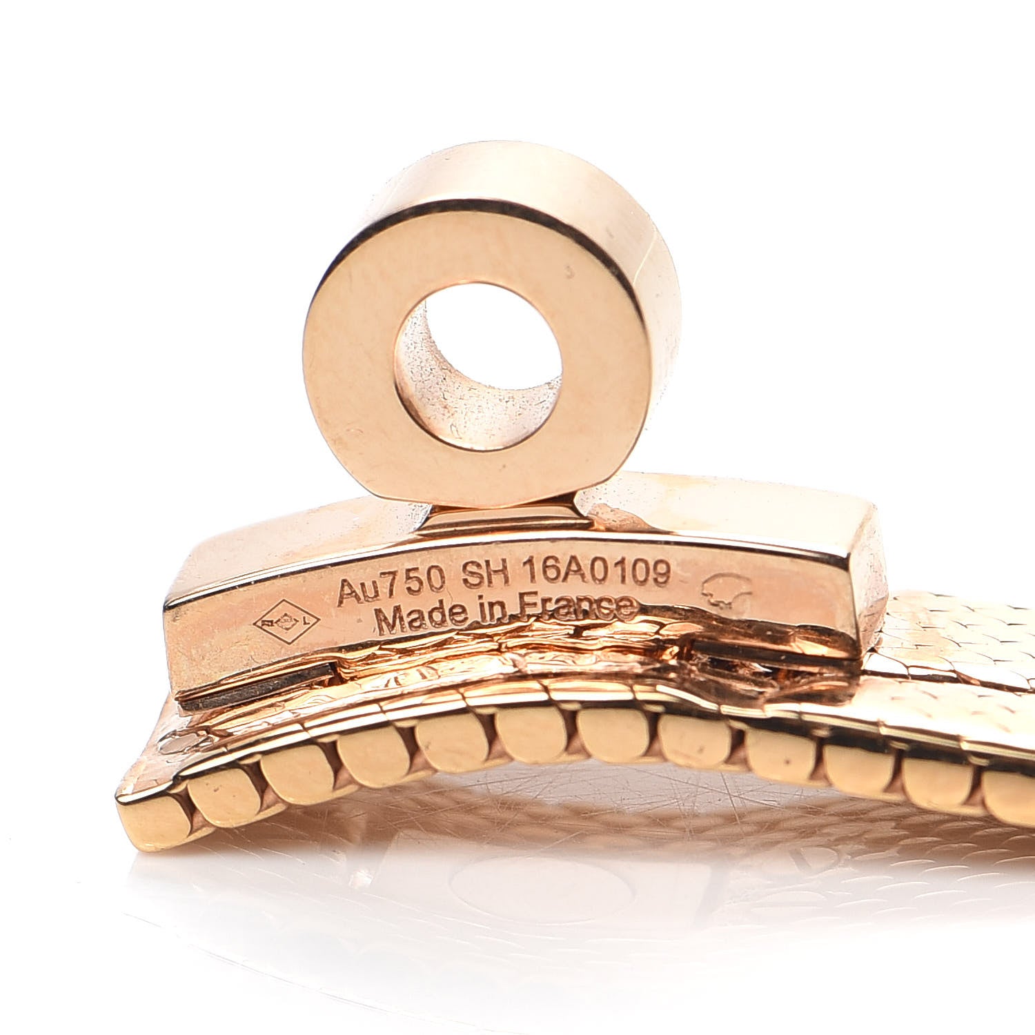 Hermes 18K Rose Gold MM Kelly Milanese Bracelet SH 4 of 6