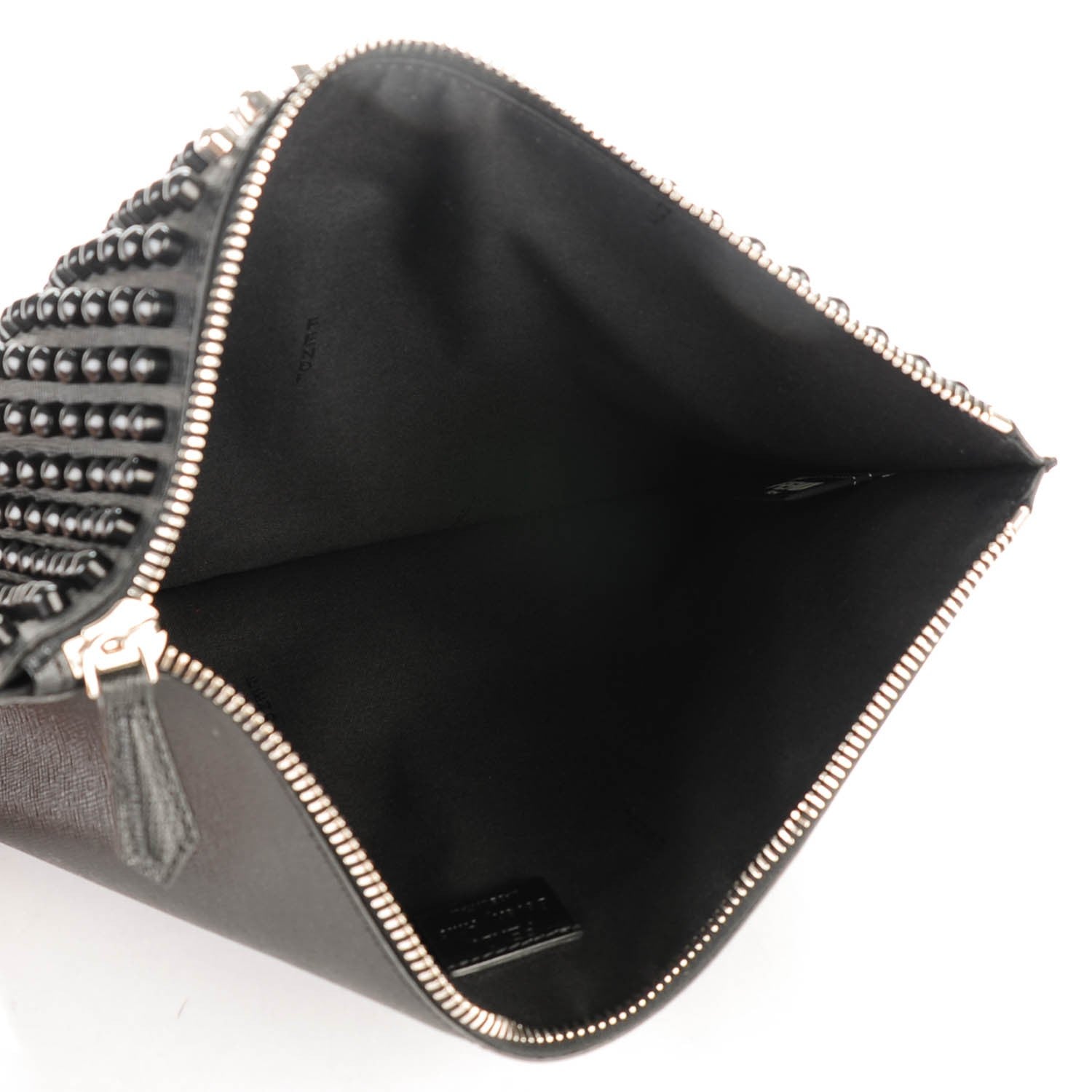 Fendi Vitello Elite Lightning Monster Eyes Studded Pouch Black 5 of 7
