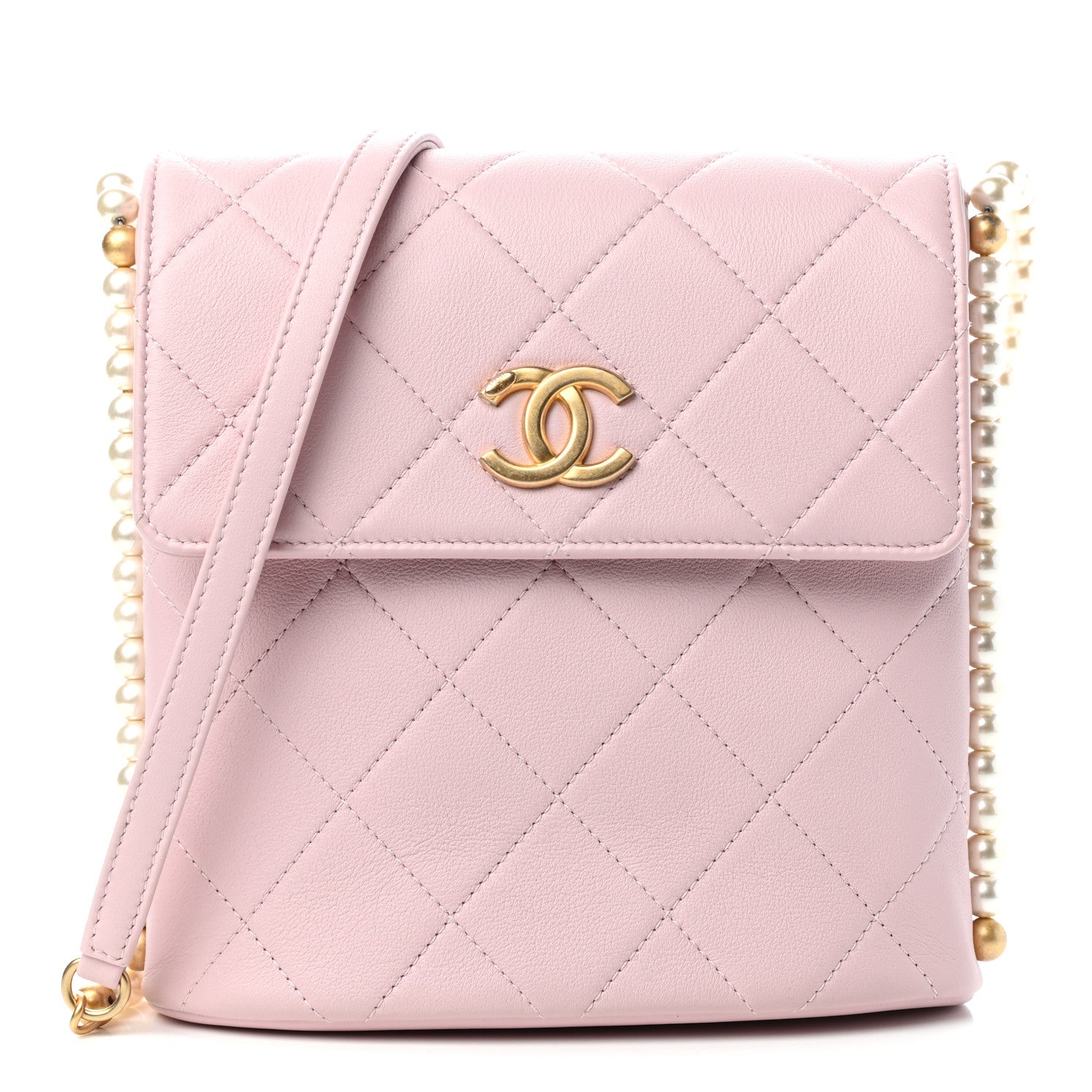 Chanel Calfskin Quilted Pearl Small About Pearls Hobo Bag Light Pink 1 of 11