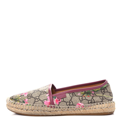 Gucci GG Supreme Monogram Blooms Espadrilles 36.5 Beige Multicolor Dry Rose 1 of 11