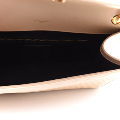 Saint Laurent Grain De Poudre Matelasse Chevron Large Monogram Satchel Nude Powder 5 of 12