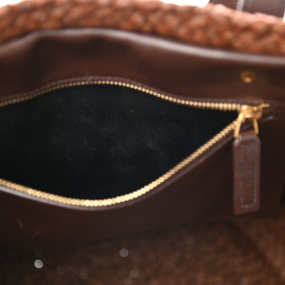Saint Laurent Raffia Calfskin Medium Panier Tote Dark Chocolate 11 of 11