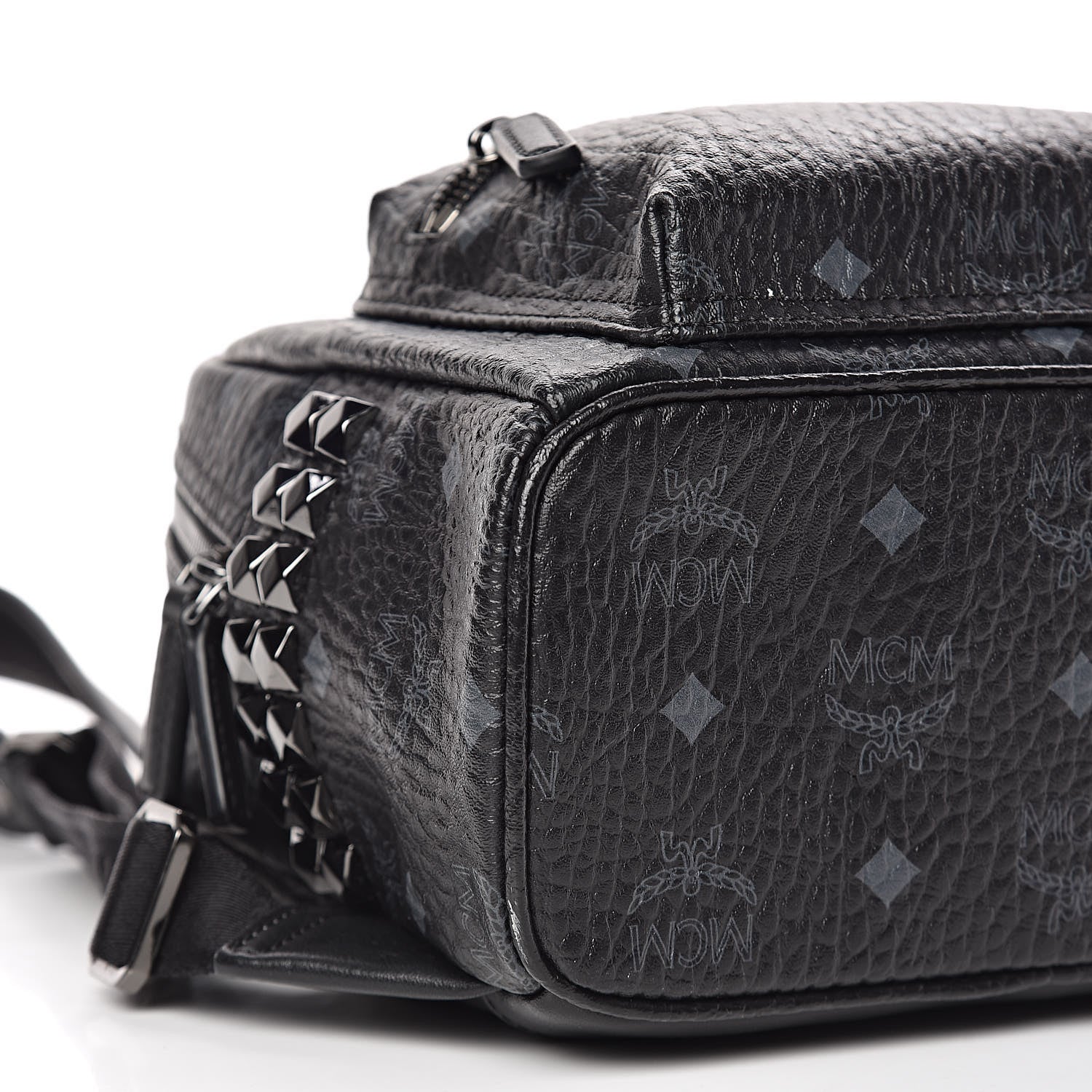 MCM Visetos Side Stud Mini Stark Backpack Black 10 of 12