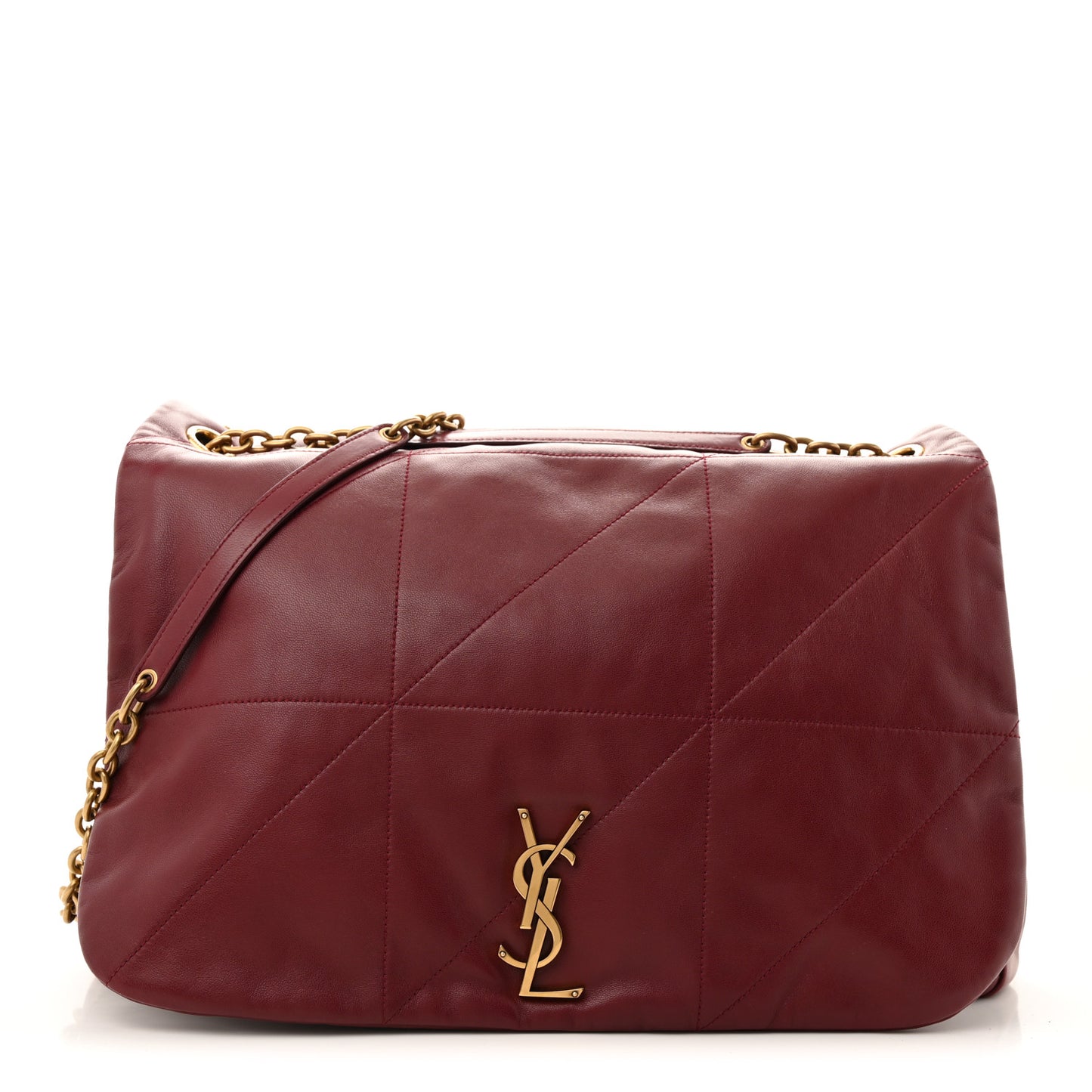 Lambskin Matelasse Monogram Large Jamie 4.3 New Dark Bordeaux