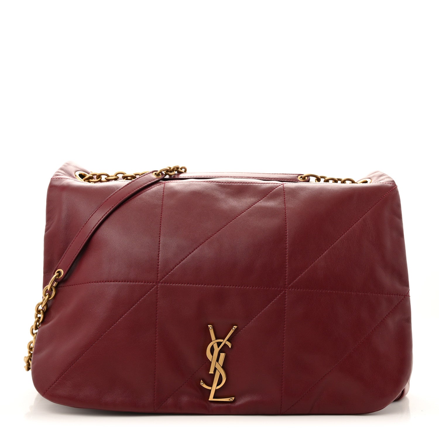Saint Laurent Lambskin Matelasse Monogram Large Jamie 4.3 New Dark Bordeaux 1 of 10