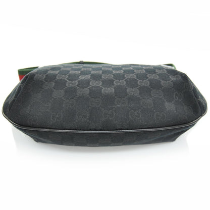 Gucci Monogram Web Medium Half Moon Hobo Black 3 of 10