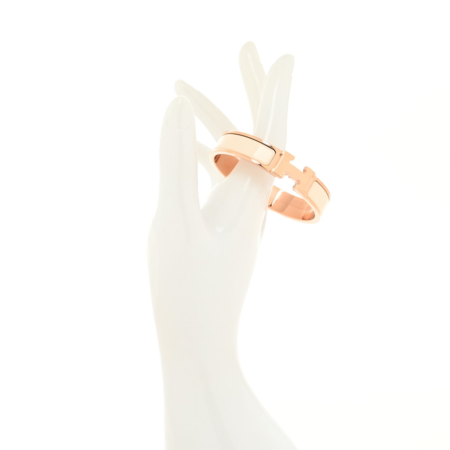 Enamel Narrow Clic Clac H Bracelet PM Creme