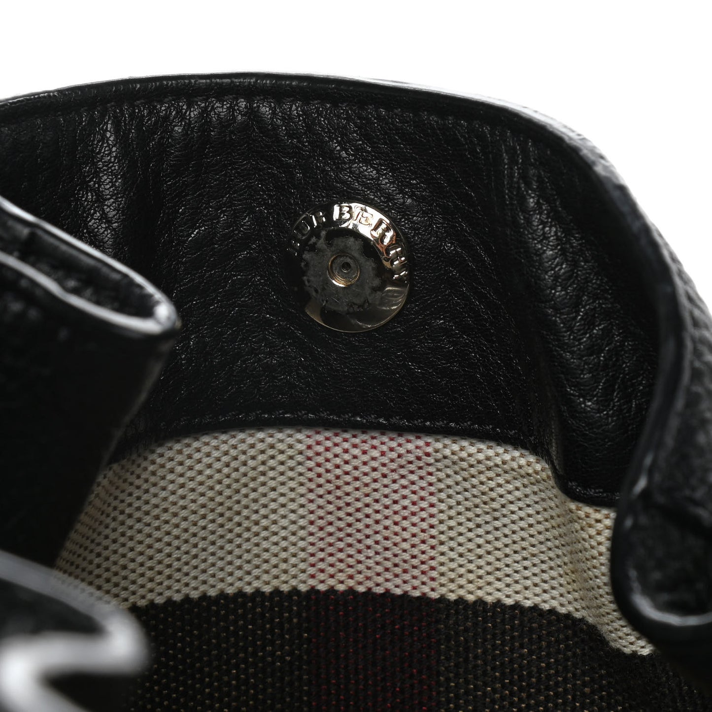 Grainy Calfskin House Check Medium Maidstone Black