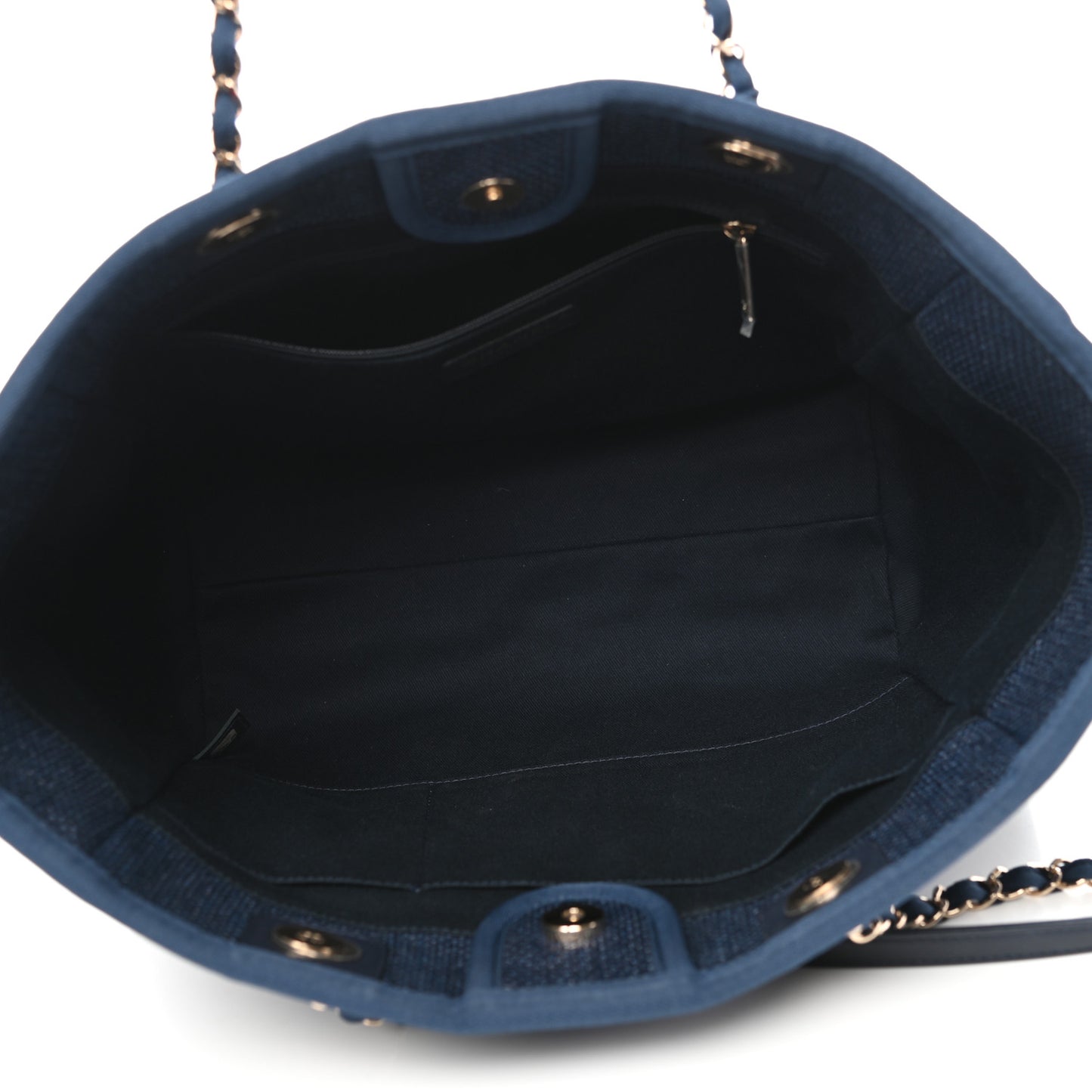 Woven Straw Raffia Small Deauville Tote Blue