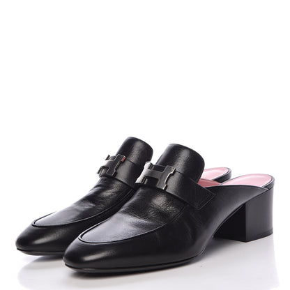 Hermes Goatskin Paradis Mules 39 Black 3 of 8